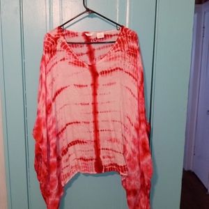 Red tye dye top